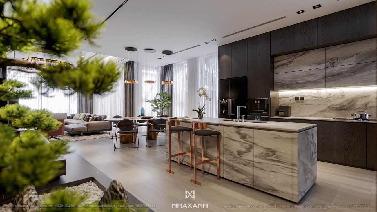 Sự kế hợp giữa màu sắc và ánh sáng trong thiết kế nội thất tạo nên sự độc đáo cho ngôi nhà
